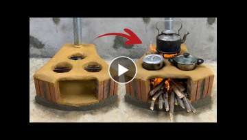 New way to make firewood stove - No smoke - Saving firewood