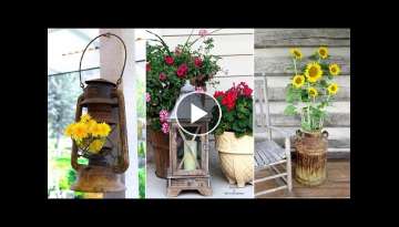 33+ Rustic Farmhouse Porch Decor Ideas to Show Off This Season | DIY Gardening