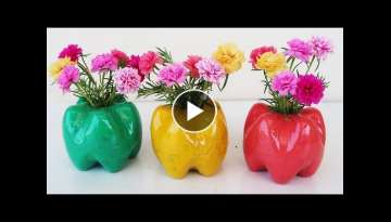 Make Beautiful Apple Shaped Flower Pots From Discarded Plastic Bottles