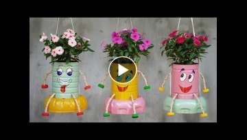 Turn Milk Cans Into A Flower Garden With Funny Smiley Faces