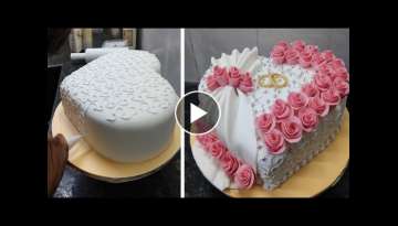 Engagement Heart Shape Cake Design |Engagement Cake |Engagement Flowers Cake Design