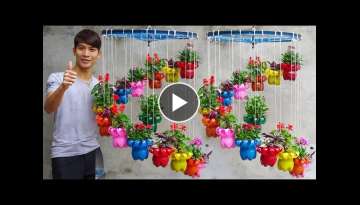 Plastic Bottles Recycle To Make Spiral Hanging Flower Pots For Garden | Vertical Garden