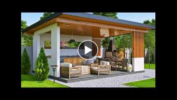 200 Backyard Patio Design Ideas 2022 Rooftop Garden Landscaping ideas House Exterior Terrace Perg...