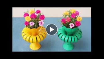 Recycle Plastic Bottles To Make Beautiful Colorful Flower Pots For Your Little Garden